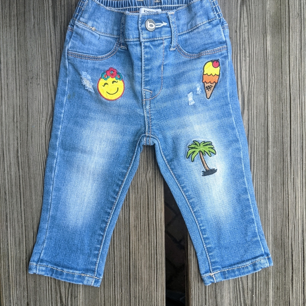 BEBE Baby Girl Embroidered Jeans 12M
